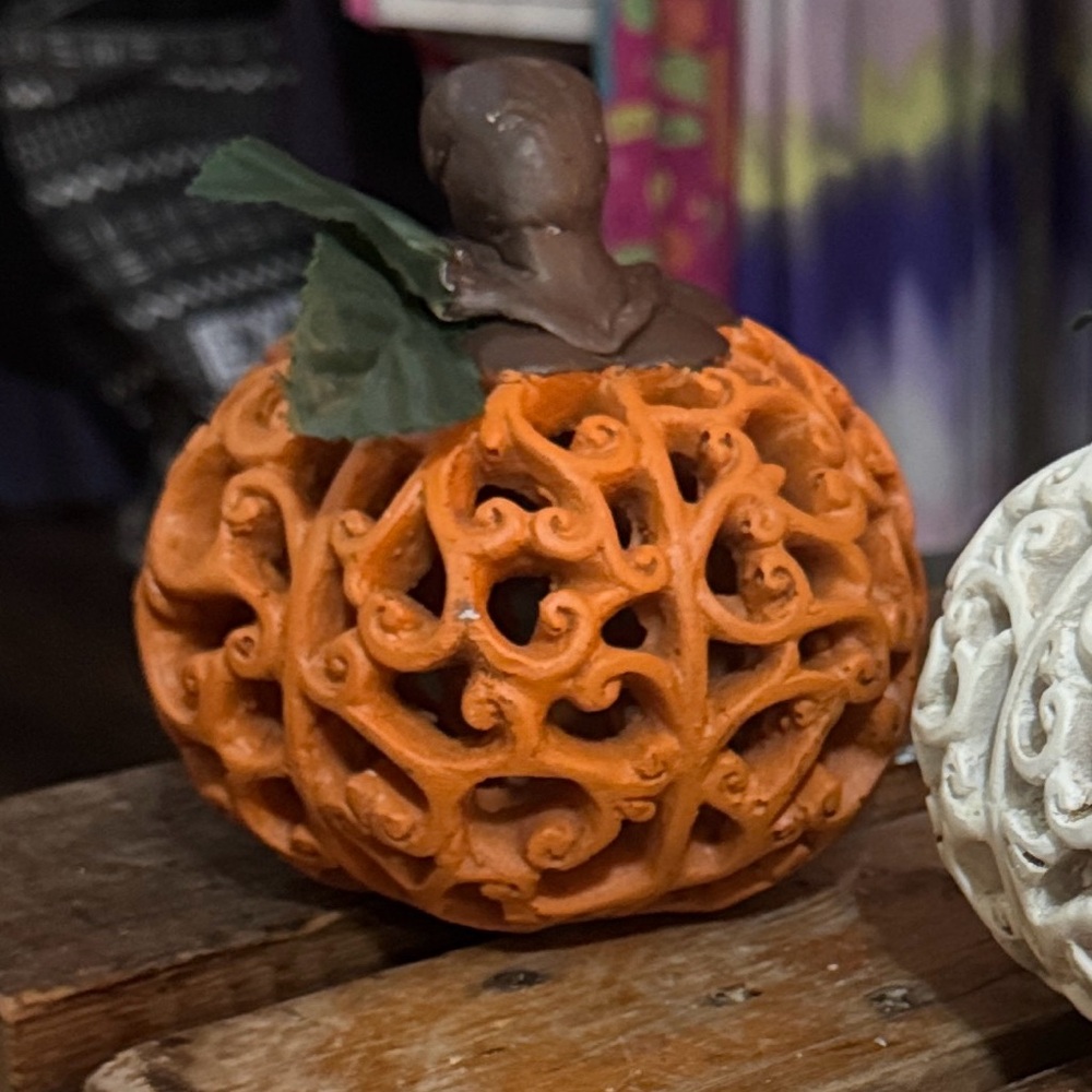 Hobby Lobby Orange Scrolled Pumpkin Decor - Picture 1 of 3